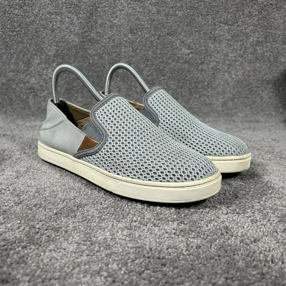 Olukai Pehuea 20271-PG26 Women’s Size 7.5 Gray Slip On Flats Comfort Shoes Used